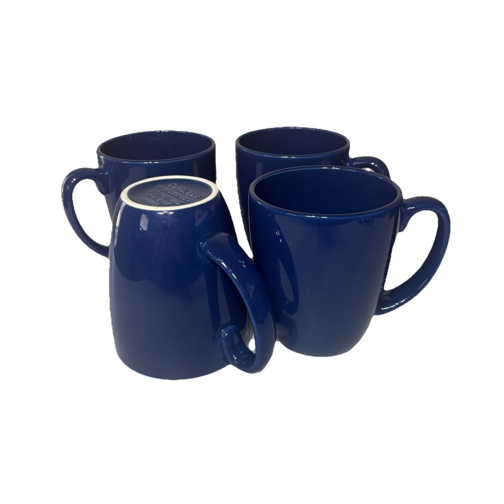 Corelle Coordinates Stoneware Coffee Cups Mugs, 12oz, Set of 4, Blue